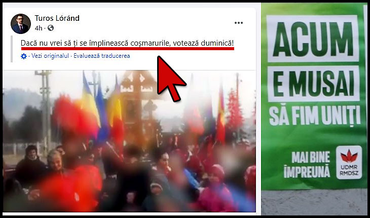 Electoratul UDMR-ului mobilizat la vot pentru a nu se trezi într-un viitor “de coșmar” unde ar putea conduce… românii