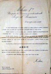 Act abdicare Regele Mihai I