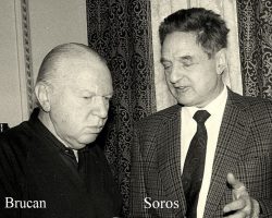 Silviu-Brucan-si-George-Soros-la-sediul-GDS